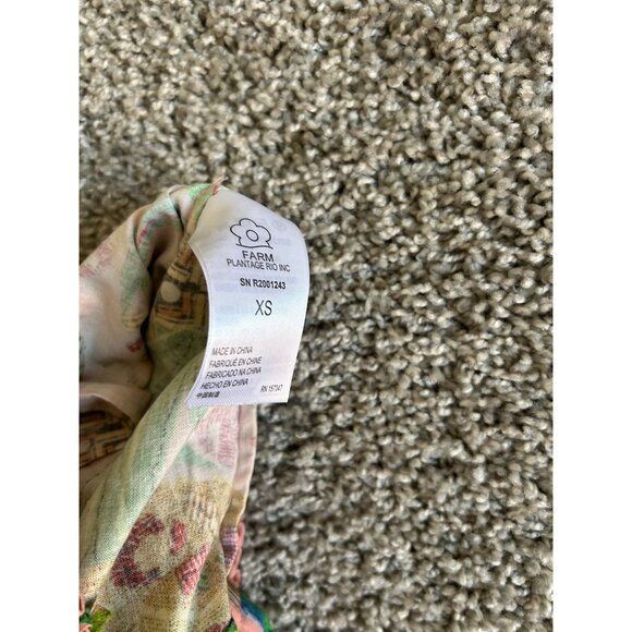 Farm Rio Womens Sz XS Smocked Jumpsuit Tropical Fruit Design /Pockets - Picture 9 of 13